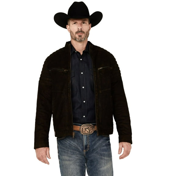 Moonshine Spirit Men's Motorcycle Leather Jacket Brown