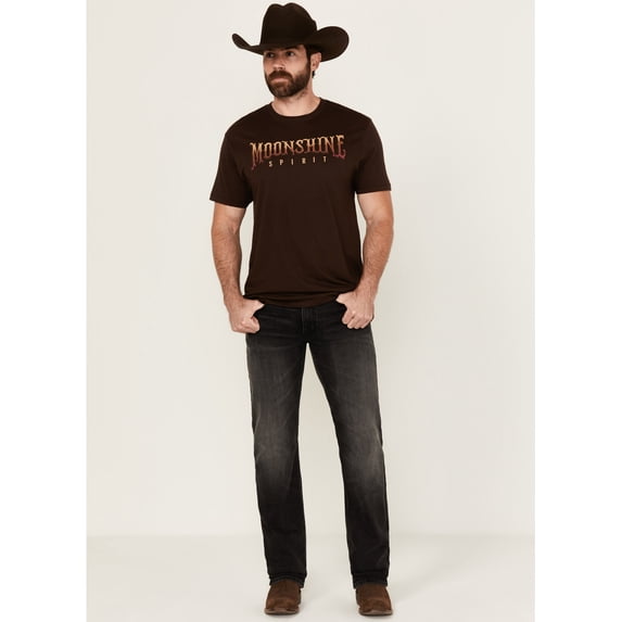 Moonshine Spirit Men's Rocky Mountain Wash Slim Stretch Denim Jeans Black 33W x 34L US