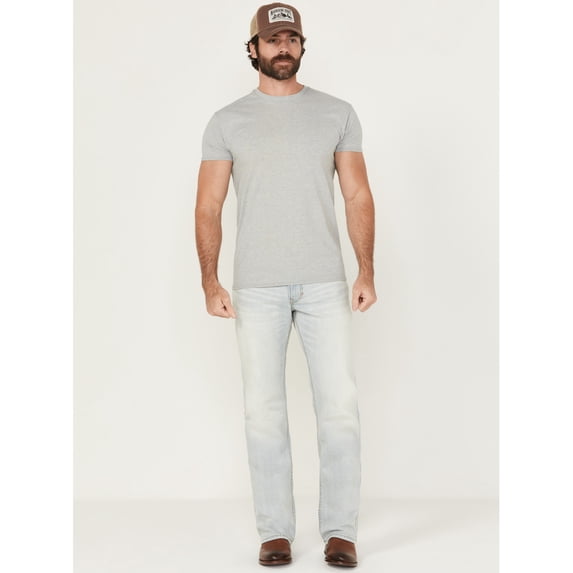 Moonshine Spirit Men's Savage Wash Hutch Slim Bootcut Stretch Denim Jeans - MSHO24J1-LTW 31W x 36L US