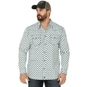 Moonshine Spirit Men's Southwestern Geo Print Long Sleeve Snap Western Shirt Ivory XX-Large