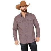 Moonshine Spirit Men's Southwestern Print Long Sleeve Western Pearl Snap Shirt Purple Large