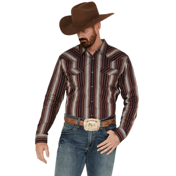 Moonshine Spirit Men's The Vault Long Sleeve Snap Western Shirt Burgundy X-Large