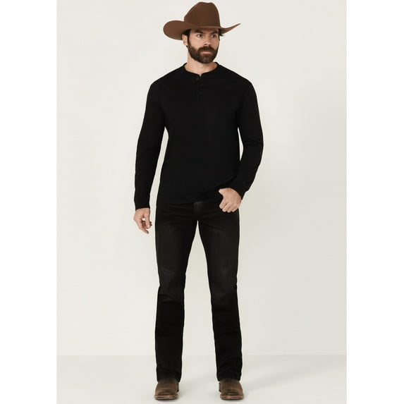 Moonshine Spirit Men's Venom Wash Decker Slim Straight Stretch Denim Jeans - MSHO24J2-BLK 34W x 34L US