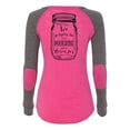 thumbnail image 1 of Moonshine and a Mason Jar Holiday Women's Patch Raglan Long Sleeve T-Shirt-Fuchsia/Granite-XXL, 1 of 4