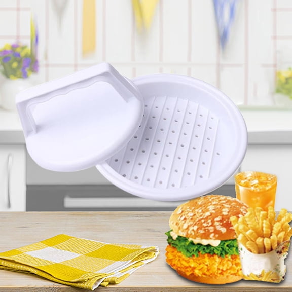 Moonsky 1-Pc Plastic Burger Press, 5.16-Inch Non-Stick Hamburger Patty Maker with Handle - Durable Meat Press Tool for Beef, Chicken & Veggie Burgers, BBQ & Kitchen Accessory (1.69 oz)
