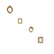 Moonsky 12pc Vintage Embossed Small Photo Frame Set Retro Picture Borders for Desktop Ornament Photography Props and Miniature Decor Gold 12 Picture Frames