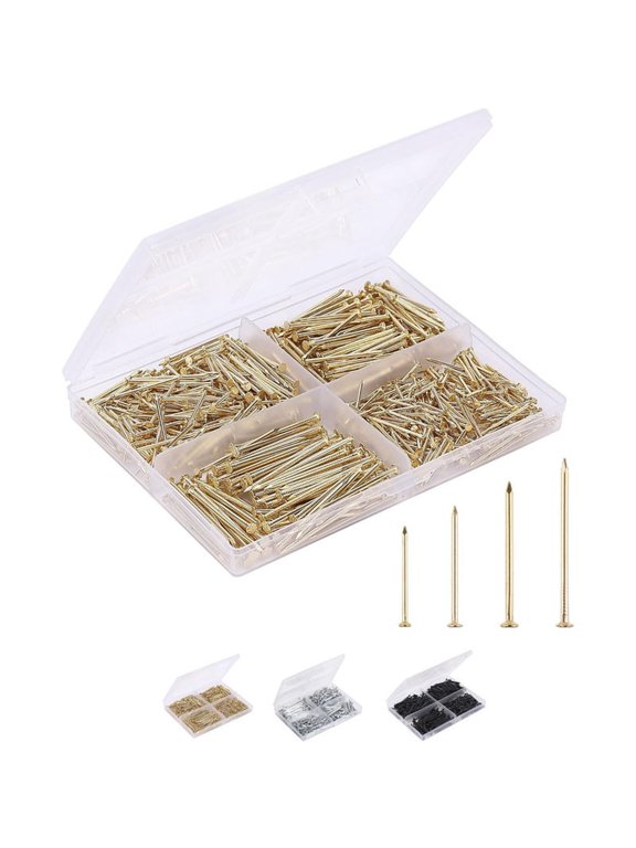 200pcs Metal Nail and Hardware Assortment Kit with Storage Box for Picture Framing and Woodworking Projects, c