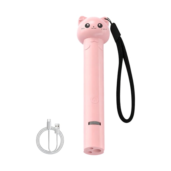 Moonsky 4-in-1 USB Rechargeable Laser Pointer for Cats with Wand for Interactive Play and Pet Exercise Tool Plastic, Pink