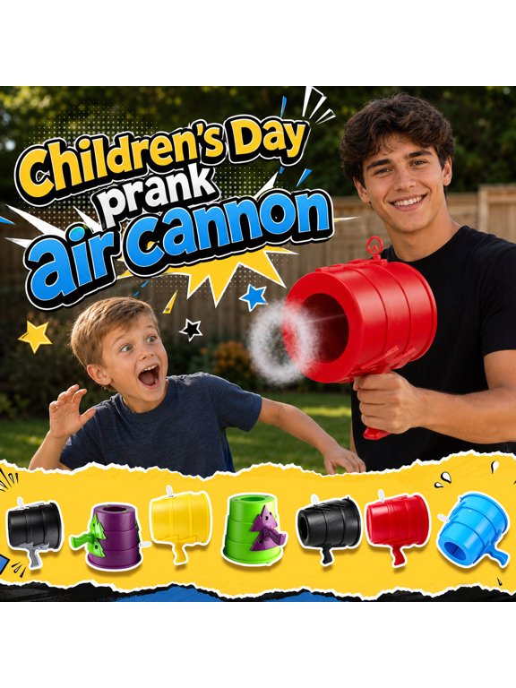 Air Vortex Cannon Handheld Air Blaster Single Shot Pneumatic Jet Gun Adult Stress Relief Science Toy Durable ABS Ring Projector Portable Office Prank Black