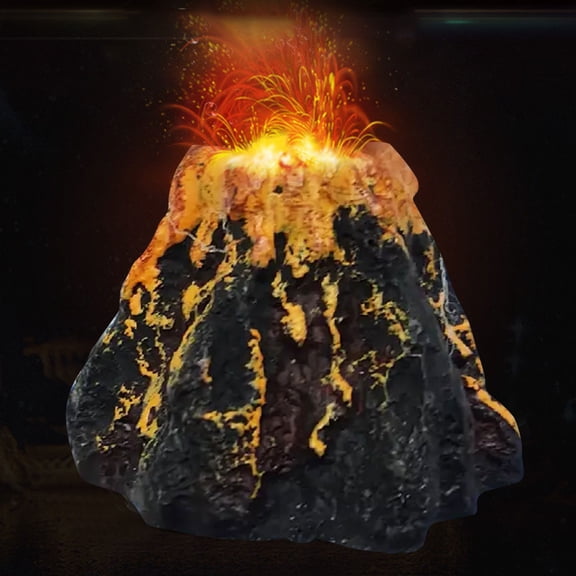 Moonsky Aquarium Air Stone Bubbler - Cylinder or Volcano Shape for Fish Tank, Connects to Air Pump for Oxygen & Decorative Bubbles Black 1PC