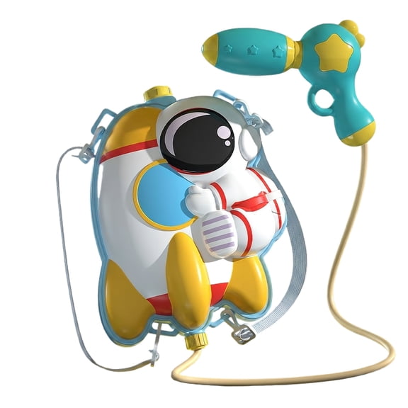 Moonsky Astronaut Backpack Water Gun, 3D Space Theme Design, Powerful Press-Spray, Portable Summer Water Battle Accessory