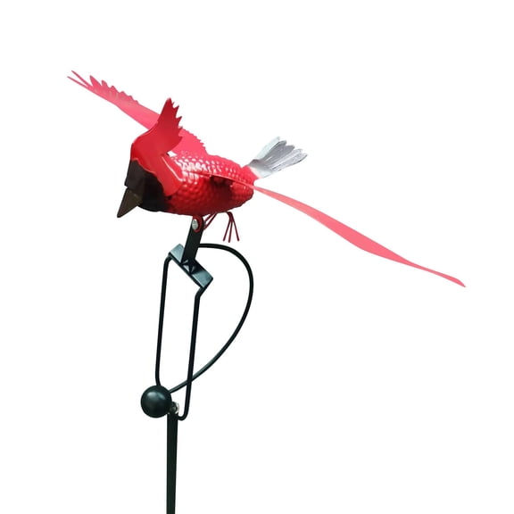 Moonsky Bird Wind Spinner 39 Inch Metal Parrot Garden Stake Rocking Wing Flapping Whirly-Gig Kinetic Art for Backyard Patio Lawn Decoration as shown 1 set