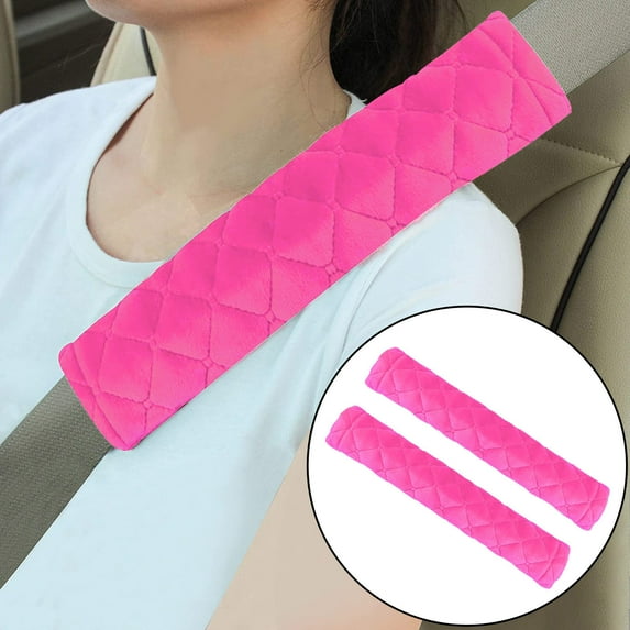 Moonsky Car Accessories 2024 2Pack Car Seat Belt Pads Cover Seat Belt Shoulder Strap Covers Shoulder Pad for Car & Bag Hot Pink
