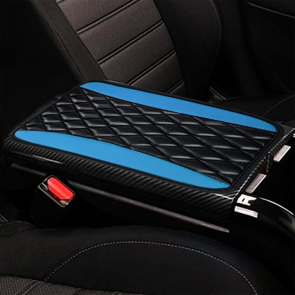 Moonsky Car Accessories 2024 Upgraded Car Center Console Cover,Microfiber Leather Car Armrest Cover Cushion,Universal Car Armrest Storage Box Car Interior Accessories Blue