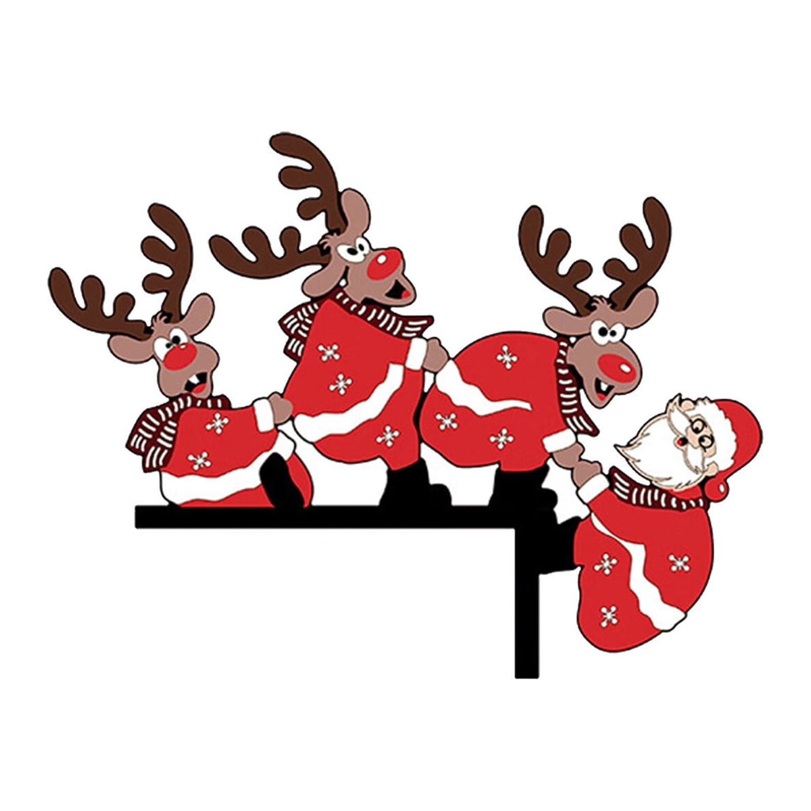 Moonsky Christmas Door Corner Sticker Santa Claus Elk Wooden Door