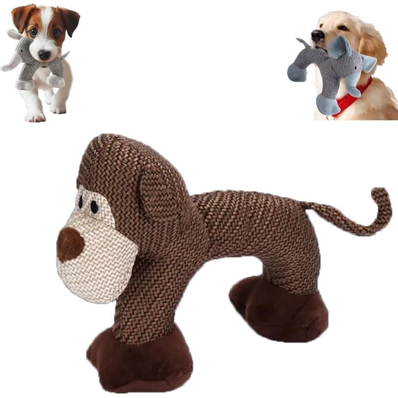 Moonsky Companions, Squeaky Dog Chew Animals, Dog Toy with Squeaker, Durable Corduroy, for Small Medium Dogs (Monkey)
