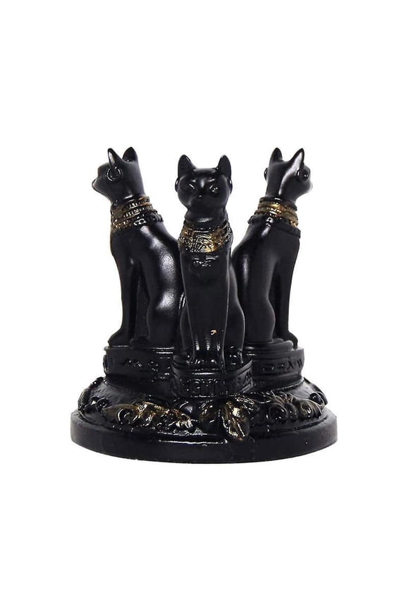 Crystal Ball Display Stand, Egyptian Bast Cat Crystal Ball Display Stand, Resin Figurine Home Decor for Displaying Sphere, Perfect for Clairvoyance, Decor & Gift Presentation BLACK 1PC