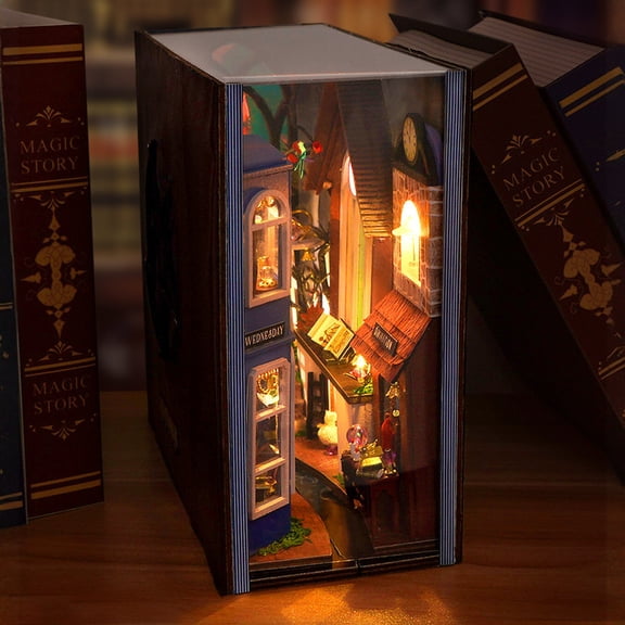 Moonsky DIY Miniature Book Nook Kit for Magic House Scene Construction and Creative Desktop Model