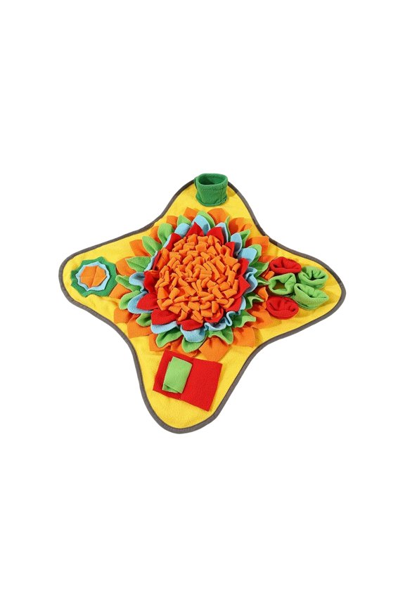 Dog Snuffle Mat, Interactive Enrichment Foraging Pad for Sense of Smell Training and Slow Feeding, Soft Fleece, Yellow