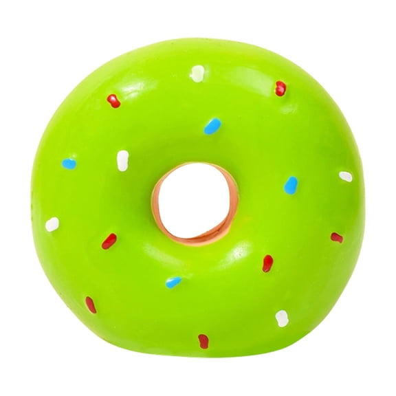 Moonsky Donut Squeaky Dog Toy, Colorful Latex Interactive Chew Toy for Small Dogs and Puppies Boredom Relief, Green