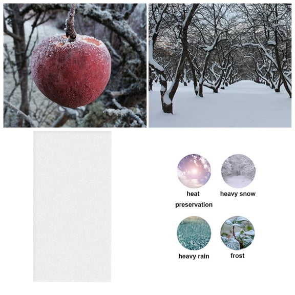 Moonsky Floating Crop Cover Roll, 5x98ft Garden Frost Blanket, Non-Woven Fabric Plant Shield for Greenhouse Vegetable Protection White 1PC