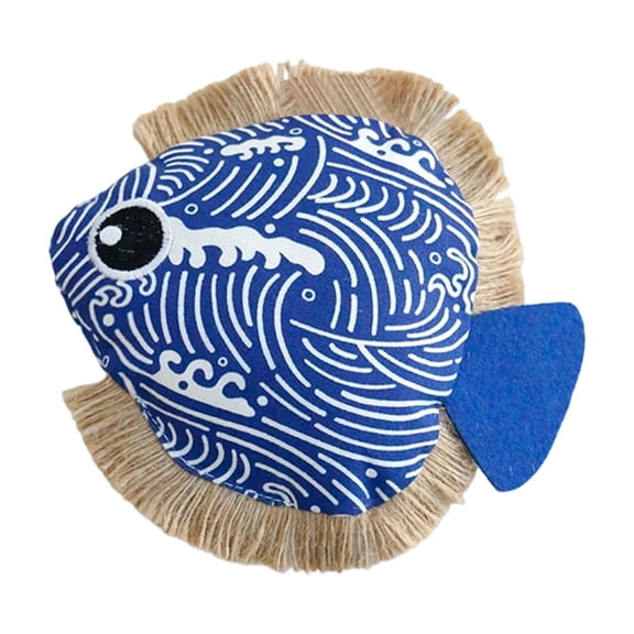 Moonsky Flying Fish Catnip Toy, Crinkle Paper and Canvas Molar Toy for Cats, Durable Hemp Rope Interactive Pet Toy for Boredom