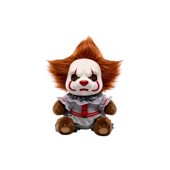 Moonsky Halloween Clown Bear Stuffed Animals Plush Toys, 15 Inch Sitting Clown Bear Plushie Pillow for Halloween Decorations, Terrors Soft Toys Figure Gift Collection for Halloween Party Favors