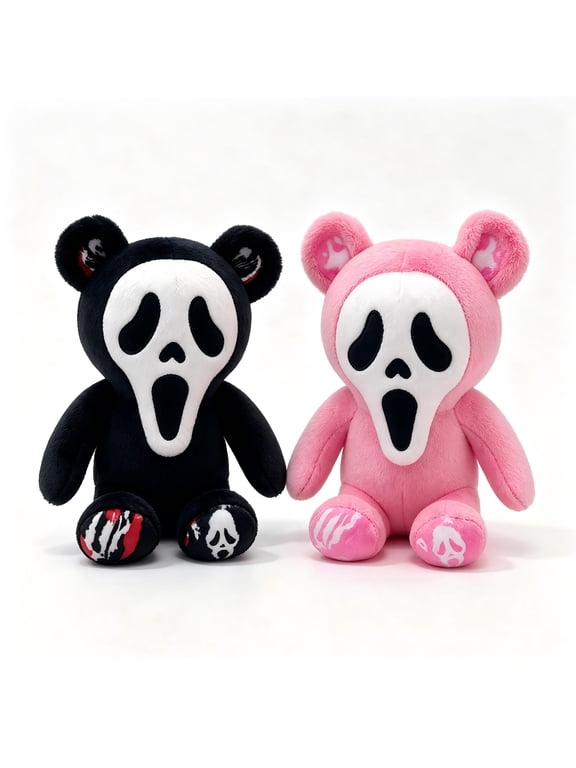 Halloween Ghost Face Plush Toy, 10.63" Horror Reaper Stuffed Doll for Gothic Halloween Party Decor and Gifts 2PC