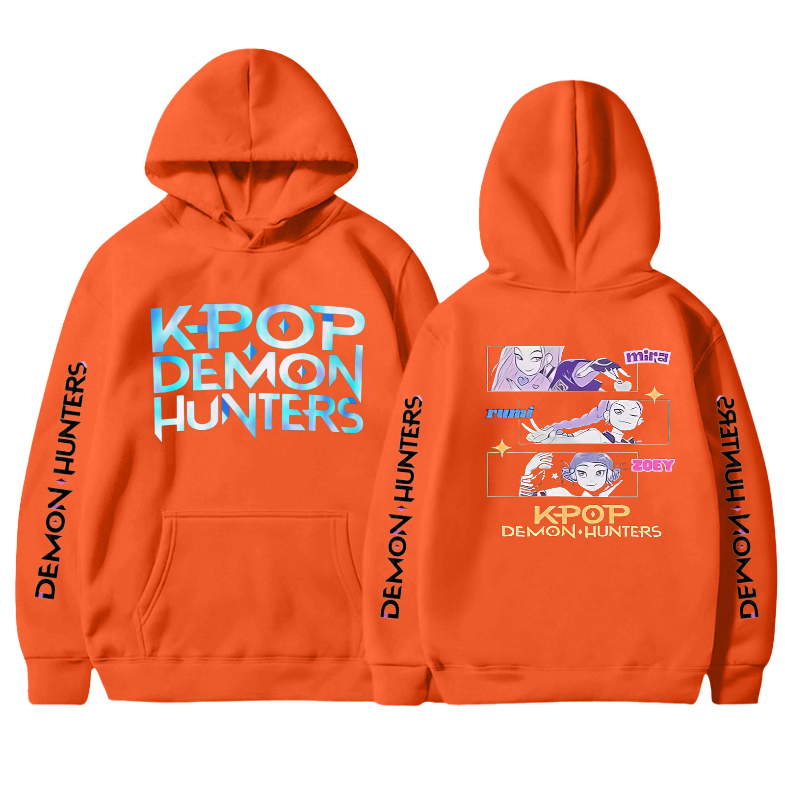 Moonsky Kpop Demon Hunters Hoodie,Girls' Group Huntrix Print Hoodie