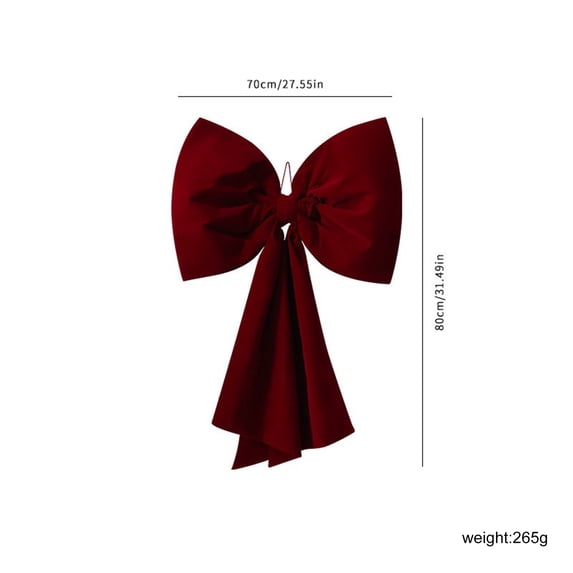 Moonsky Large Velvet Ribbon Bow – 27x31 Inch Hanging Ornament for Christmas Tree, Wreath & Porch Decor