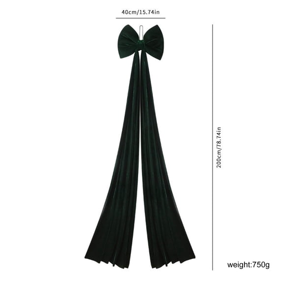 Moonsky Large Velvet Ribbon Bow – 78.7x15.7 Inch Hanging Ornament for Christmas Tree, Wreath & Porch Decor