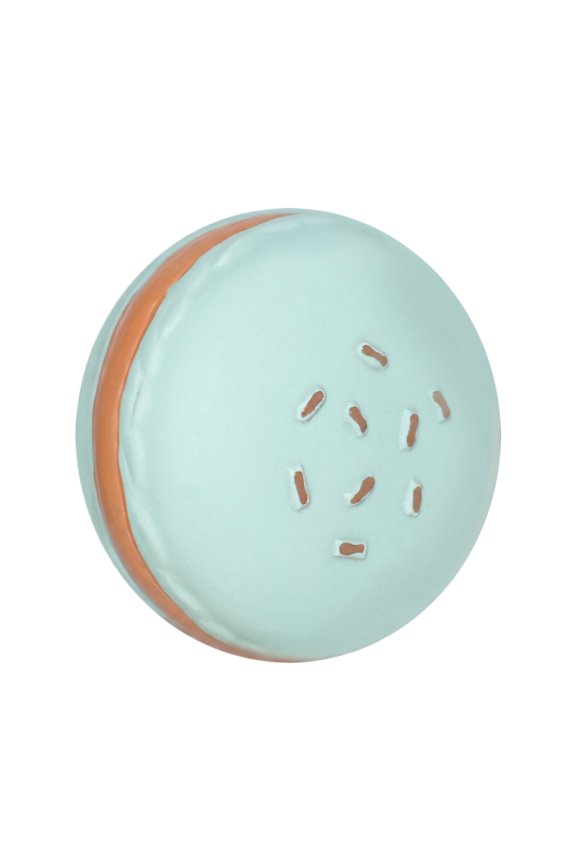 Latex Macaron Cookie Shape Dog Toy with Squeaker for Teething Cleaning and Soft Interactive Play