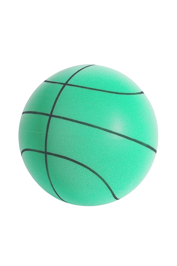 Lycra Memory Foam Silent Basketball for Indoor Practice, High-Bounce Mute Training Ball, 7 in, Green