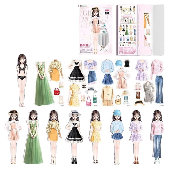 Moonsky Magnetic Princess Dress Up Puzzle Set DIY Fashion Sticker Paper Game Kit