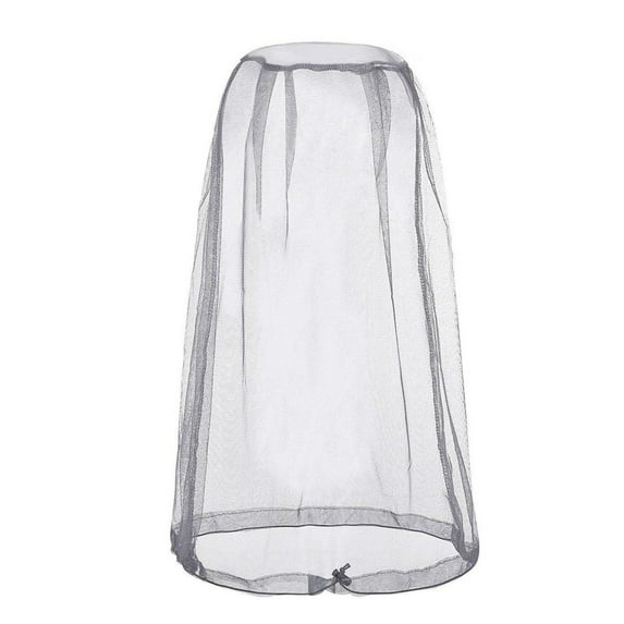 Moonsky Mosquito Head Net Mesh for Adults, XL Extra Fine Soft No-See-Um Gnat Barrier for Hiking and Fishing, Adjustable Drawstring Pouch Gray XL
