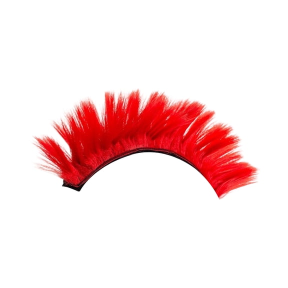 Moonsky Motorcycle Helmet Mohawk Decorative Wig, Punk Style Synthetic Hair for Bike Helmet (4 Inch) Red One Size
