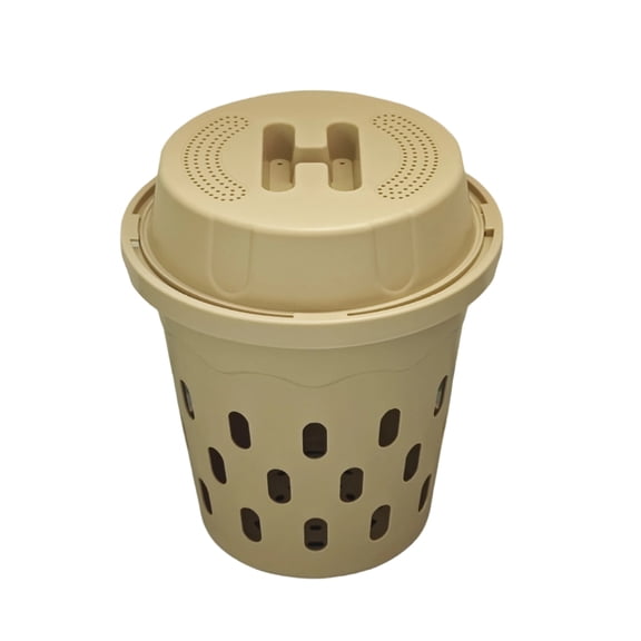 Moonsky Outdoor Compost Bin for Kitchen Waste, Organic Garden Composter for Yard Waste and Worm Composting, 1-Pack Beige 1PC