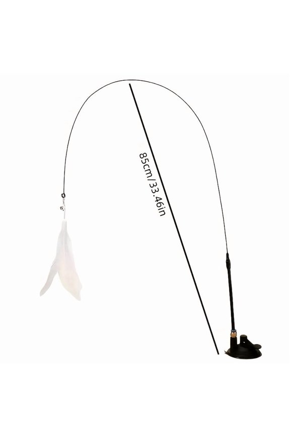 PP Cotton Retractable Cat Wand Toy with Suction Cup and Long Steel Wire for Interactive Indoor Exercise