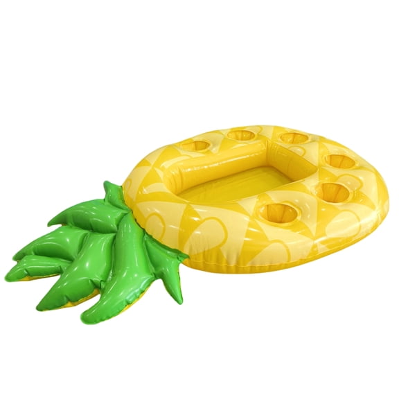 Moonsky PVC Inflatable Cup Holder Tray with Multiple Holes for Pool Party Food and Beverage Serving Yellow