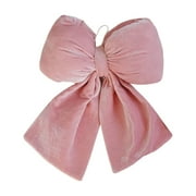 Moonsky Pink Holiday Bow, Festive Flocked Decoration for a Pop of Color, Perfect for Barbie Tree or Girls' Bedroom. C
