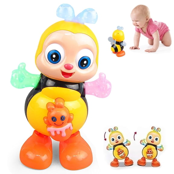 Moonsky Plastic Dancing Bee Musical Toy with Flash Lights and Sound Effects Interactive Electronic Pet Toy for Indoor Entertainment
