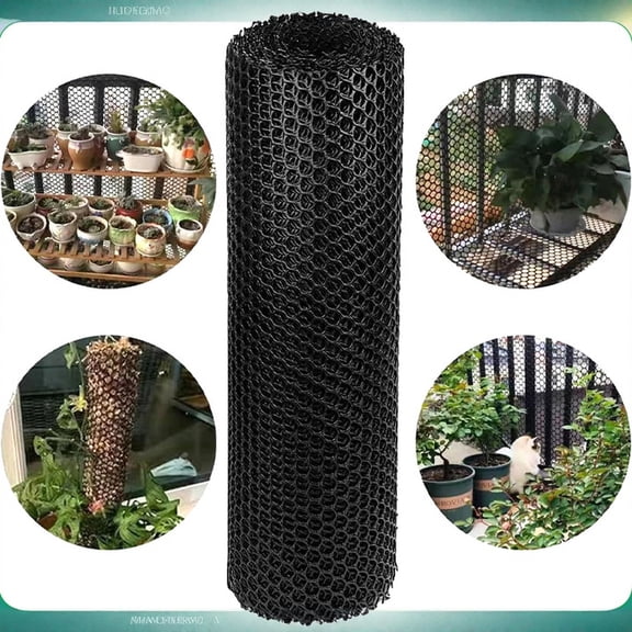 Moonsky Plastic Mesh Fence, 118 x 15.74in Protective Netting with 0.3in Holes for Balcony and Garden, Durable Cat Proof Safety Barrier, Black