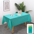 thumbnail image 1 of Moonsky Plastic Tablecloth 54x72in Disposable Rectangle Table Covers Waterproof PEVA Tablecloth for Birthday Wedding Picnic Party Decoration Cyan Solid Color, 1 of 5