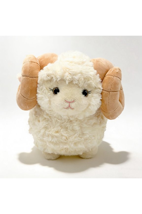 Plush Lamb Stuffed Animal with Soft Fleece Texture for Farm Animal Collection and Home Decor 11.8 in White