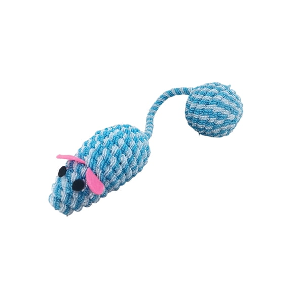 Moonsky Plush Mouse Cat Toy, Colorful Braided Tail Ball with Rattle Sound for Indoor Cats, Interactive Self-Playing Pet Exercise Toy