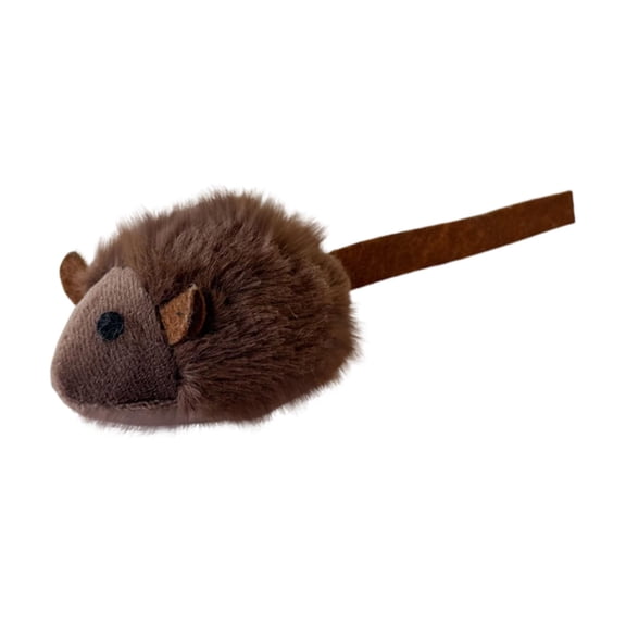 Moonsky Plush Mouse Cat Toy, Colorful Interactive Squeaky Mice for Chasing and Chewing, Boredom Relief for Indoor Cats, Brown