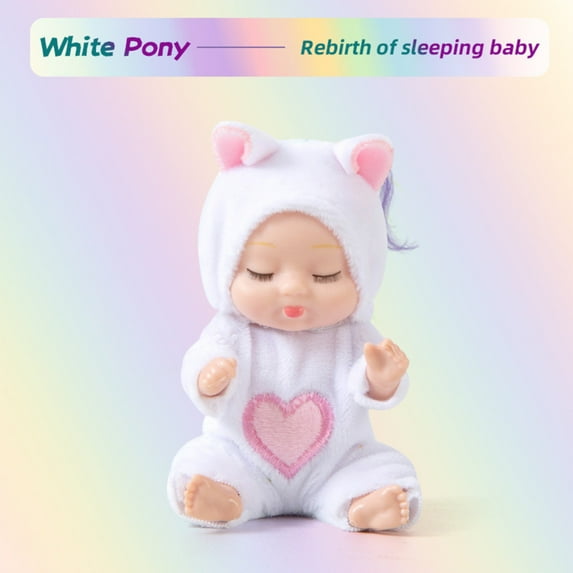 Moonsky Plush Reborn Sleeping Doll Mini Simulation Realistic Doll for Decoration Gift
