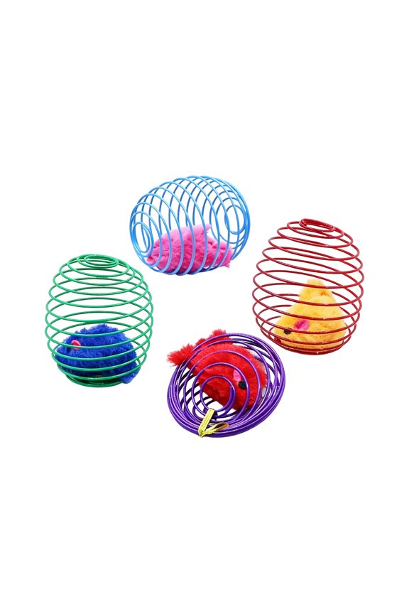 Plush Spring Mouse Cat Toy with Interactive Bouncing Feature for Indoor Exercise and Boredom Relief