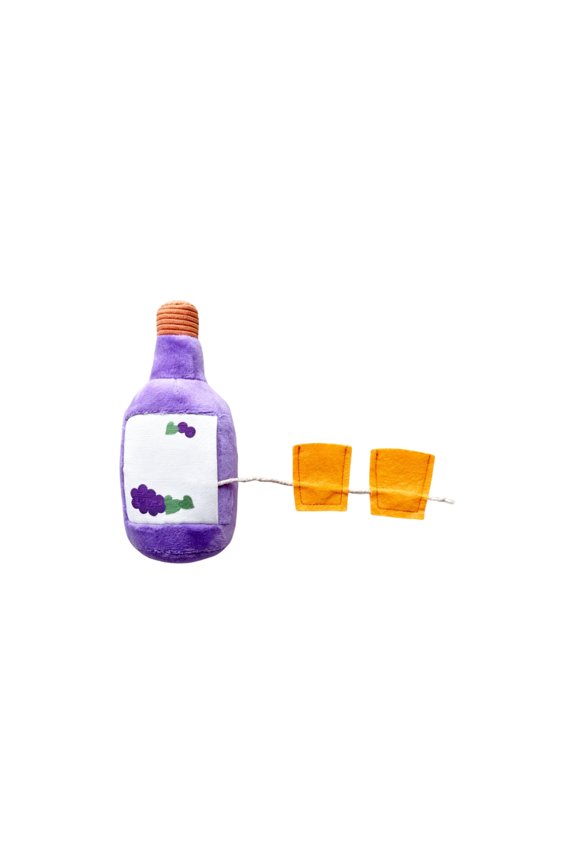 Plush Wine and Perfume Bottle Squeaky Dog Toy for Interactive Chewing and Teeth Cleaning for Small Dogs