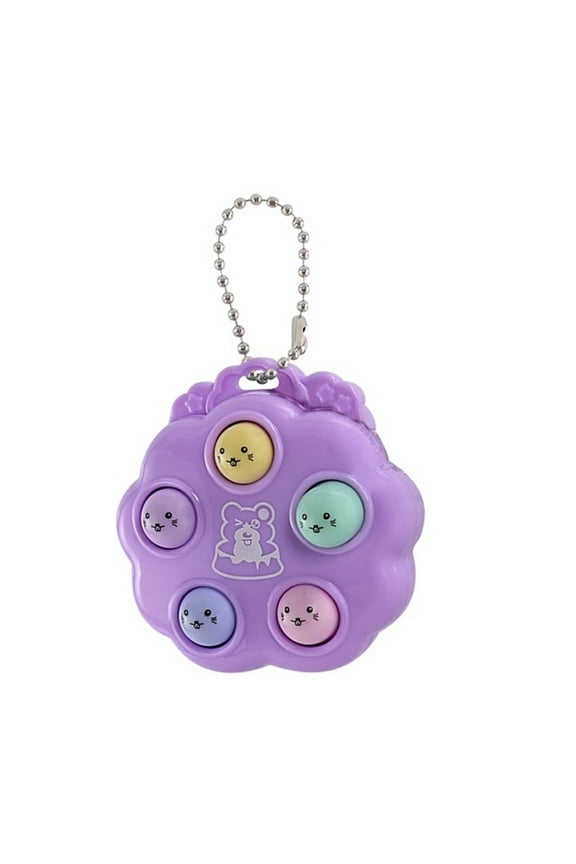 Portable Plastic Mini Whack-A-Mole Keychain Toy Creative Stress Relief Handheld Game, Purple